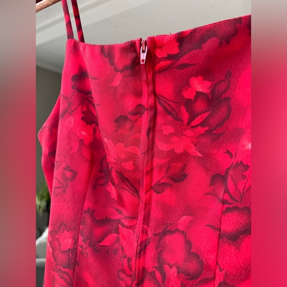 Vintage 90s Reitman’s Red Floral Mini Dress Coquette Soft Girl Summer Festival M - Picture 10 of 10